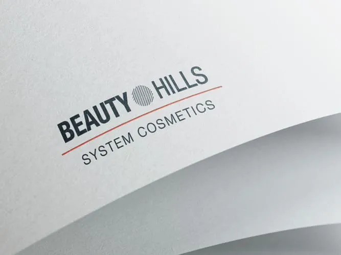 Logo auf gedruckt auf weißen Papier von Beauty Hills